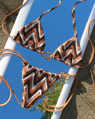 Tan ZigZag Bikini Top